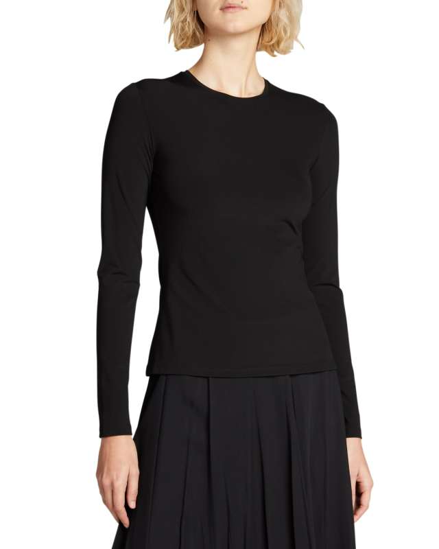 Inverness Long-Sleeve Crepe Top